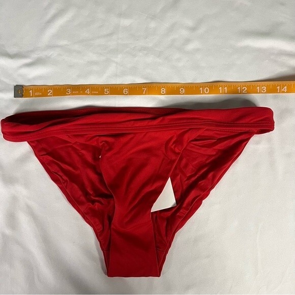 Andie Swim Size S Cherry Red Banded Cheeky Bottom Sexy Beach Classic Low Rise - Picture 3 of 6